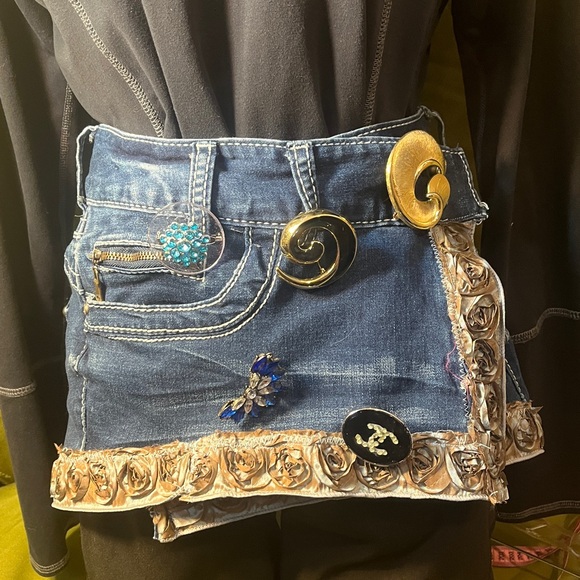 Upcycled Denim Corset Belt main image 4